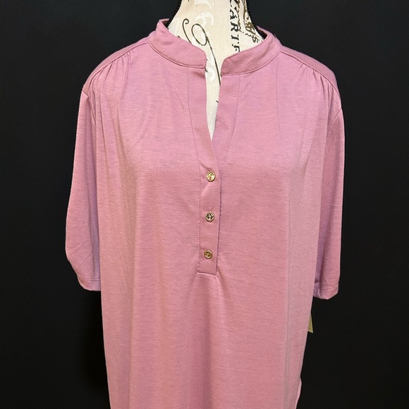 PerSeption Women’s Short Sleeve Blouse. New with Tags. Rose Pink. Size 2X. - Picture 1 of 7